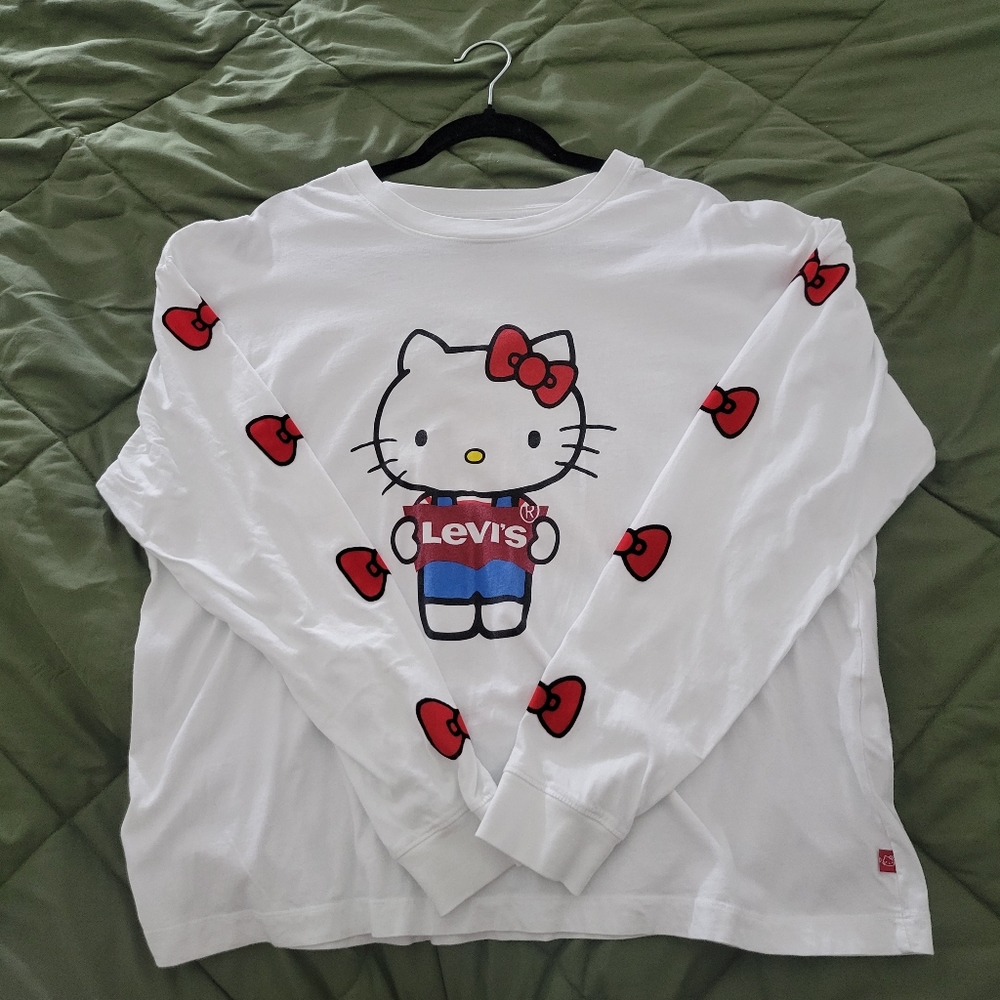 Levi's X Hello Kitty Collab Long Sleeve Tee